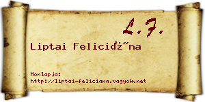 Liptai Feliciána névjegykártya